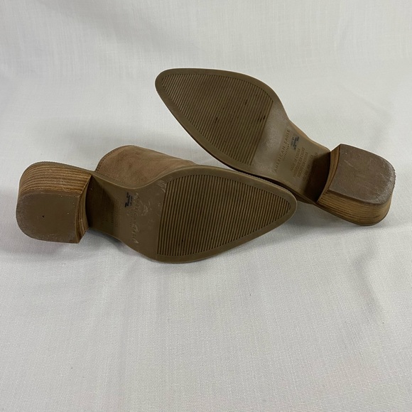 Womens Size 7 American Eagle 2inch Heels Suede Brown Stretchy Comfortable - Picture 9 of 13